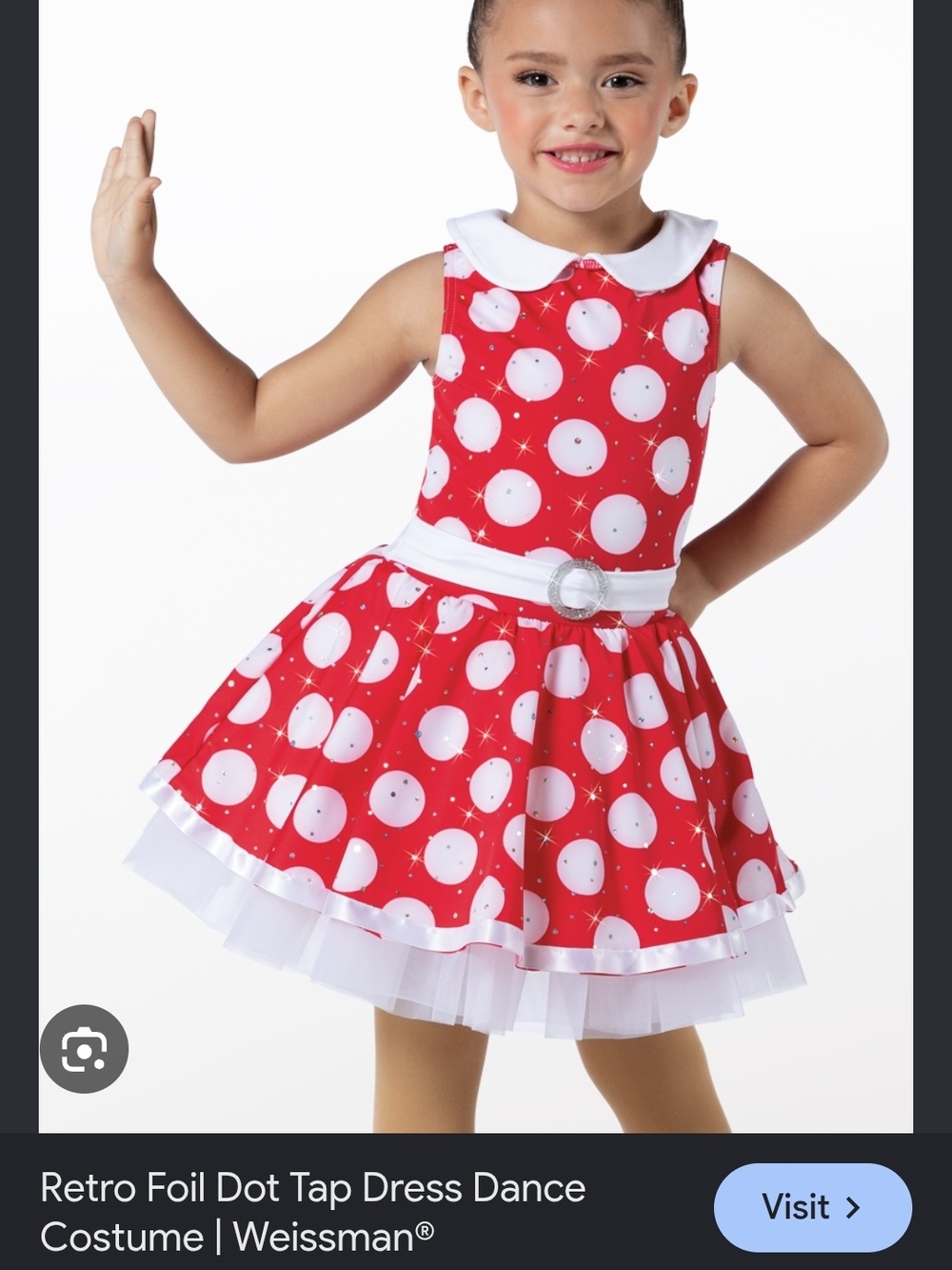 Minnie's Bowtique 14215 Showtime Weissman Retro Foil Dot Tap Sz IC (7/8) Dance